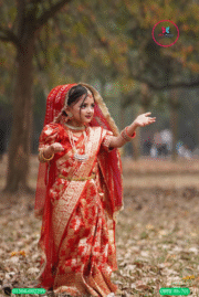 Bridal Inspired Red Banarasi Katan Silk Baby Ready Saree with Matching Blouse, Petticoat & Orna - Image 4