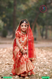 Bridal Inspired Red Banarasi Katan Silk Baby Ready Saree with Matching Blouse, Petticoat & Orna - Image 2