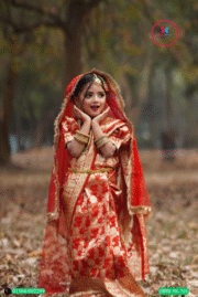 Bridal Inspired Red Banarasi Katan Silk Baby Ready Saree with Matching Blouse, Petticoat & Orna - Image 3