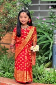 Red Katan Silk Baby Ready Saree