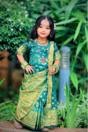 বাচ্চাদের জন্য নরম ও আরামদায়ক কাতান শাড়ি ✨