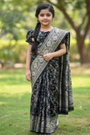 Classic Black Katan Baby Ready Saree